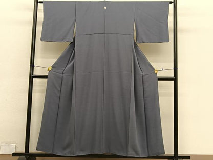 平和屋着物■上質な色無地　墨色　正絹　逸品　BAAX2857hv