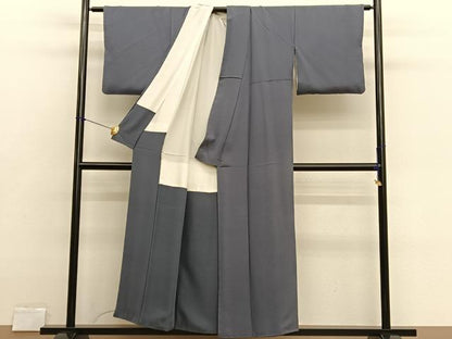 平和屋着物■上質な色無地　墨色　正絹　逸品　BAAX2857hv