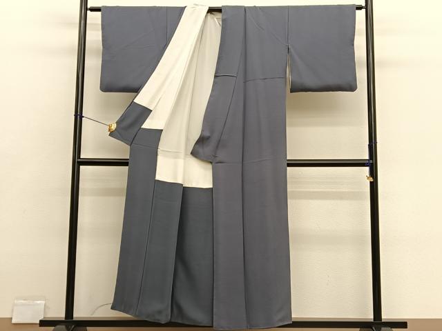 平和屋着物■上質な色無地　墨色　正絹　逸品　BAAX2857hv