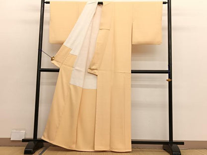 平和屋着物■上質な色無地　萱草色　正絹　逸品　BAAX2860hv