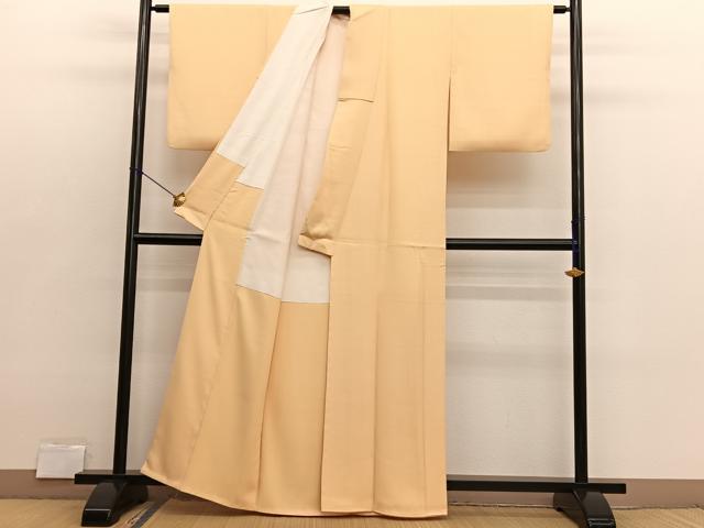 平和屋着物■上質な色無地　萱草色　正絹　逸品　BAAX2860hv