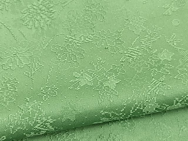 平和屋着物●上質な色無地　草花地紋　柳色　草木染　反端付き　正絹　逸品　BAAX2861hv