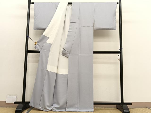 平和屋着物●上質な色無地　万雄彩　黄金染　藤色　反端付き　正絹　逸品　未使用　BAAX2862hv