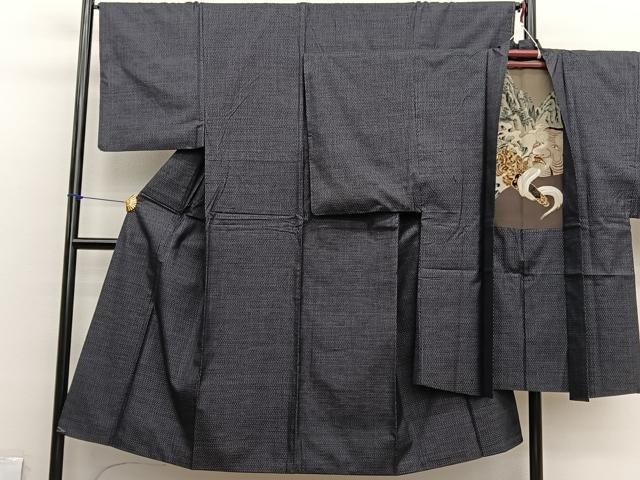平和屋着物■男性　本場大島紬　アンサンブル　格子　正絹　逸品　BAAX2863hv