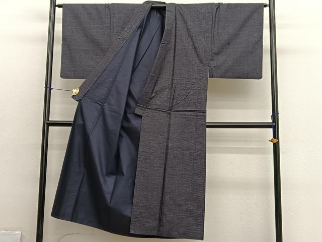 平和屋着物■男性　本場大島紬　アンサンブル　格子　正絹　逸品　BAAX2863hv