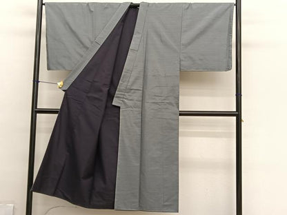 平和屋着物●男性　本場縞大島紬　アンサンブル　長襦袢（袷）セット　井田哲則作　格子　証紙付き　正絹　逸品　未使用　BAAX2865hv