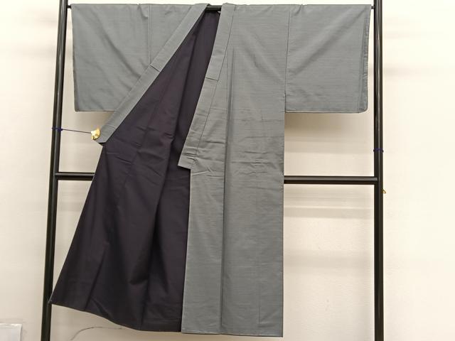 平和屋着物●男性　本場縞大島紬　アンサンブル　長襦袢（袷）セット　井田哲則作　格子　証紙付き　正絹　逸品　未使用　BAAX2865hv