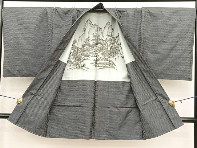 平和屋着物●男性　本場大島紬　アンサンブル　長襦袢（袷）セット　100亀甲　総詰め　正絹　逸品　BAAX2872hv