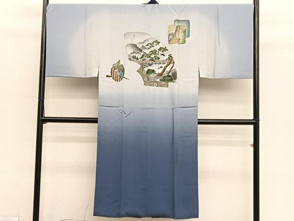 平和屋着物●男性　本場大島紬　アンサンブル　長襦袢（袷）セット　100亀甲　総詰め　正絹　逸品　BAAX2872hv