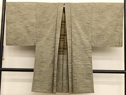 平和屋着物●男性　紬　アンサンブル　霞文　正絹　逸品　BAAX2873hv