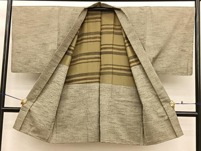 平和屋着物●男性　紬　アンサンブル　霞文　正絹　逸品　BAAX2873hv