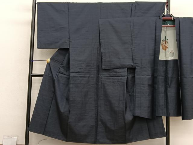 平和屋着物■男性　本場大島紬　アンサンブル　格子　正絹　逸品　BAAX2875hv