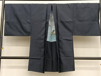 平和屋着物●男性　紬　アンサンブル　長襦袢（無双仕立て）セット　蝋色　正絹　逸品　未使用　BAAX2876hv