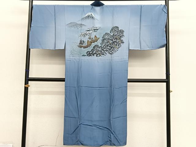 平和屋着物●男性　紬　アンサンブル　長襦袢（無双仕立て）セット　蝋色　正絹　逸品　未使用　BAAX2876hv