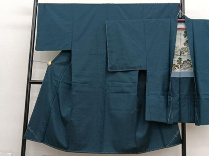 平和屋着物●男性　紬　アンサンブル　霞文　正絹　逸品　BAAX2878hv