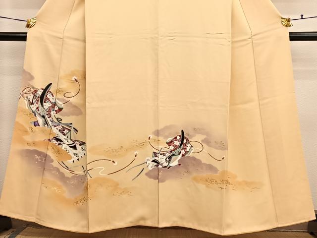 平和屋着物■訪問着　雲取り人物文　暈し染め　金彩　正絹　逸品　BAAX2883hv