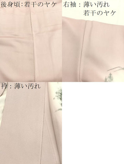 平和屋着物■訪問着　作家物　手描き　風景文　暈し染め　正絹　逸品　BAAX2885hv