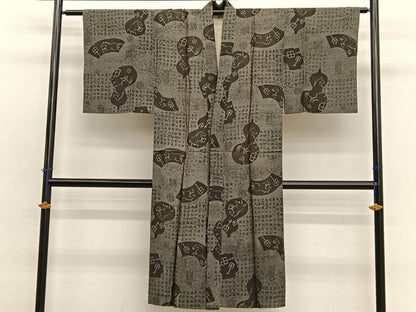 平和屋着物■男性　長襦袢　袷　瓢箪に馬　正絹　逸品　BAAX2889hv