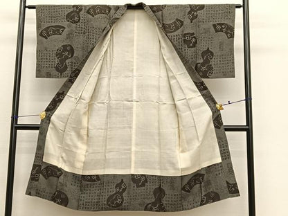 平和屋着物■男性　長襦袢　袷　瓢箪に馬　正絹　逸品　BAAX2889hv