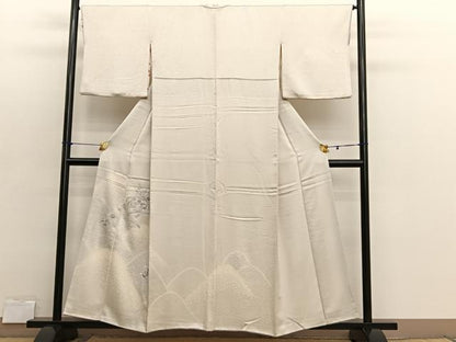 平和屋着物■訪問着　絞り　刺繍　重山文箱花文　銀彩　正絹　逸品　BAAX2890hv