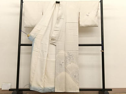 平和屋着物■訪問着　絞り　刺繍　重山文箱花文　銀彩　正絹　逸品　BAAX2890hv