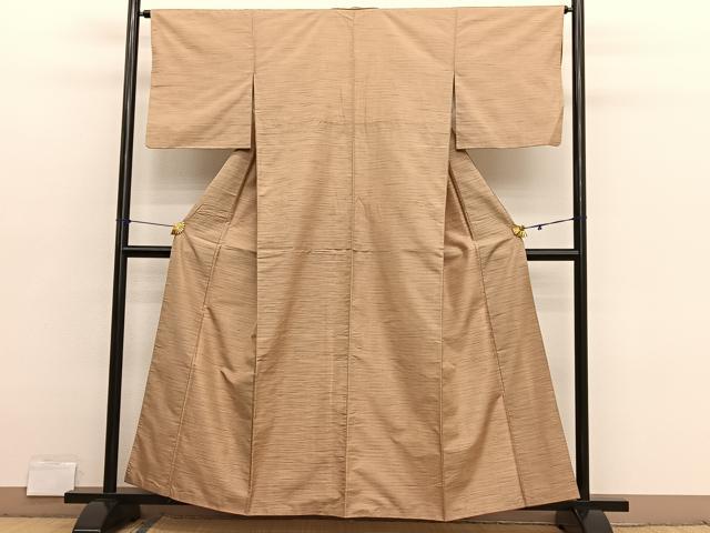 平和屋着物■上質な紬　横段文　正絹　逸品　BAAX2893hv