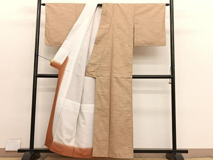 平和屋着物■上質な紬　横段文　正絹　逸品　BAAX2893hv