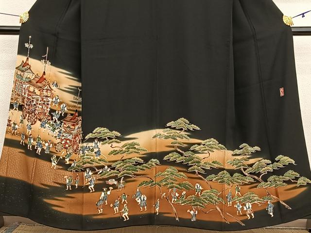 平和屋着物■豪華黒留袖　作家物　駒刺繍　祇園祭　暈し染め　金彩　正絹　逸品　BAAX2894hv