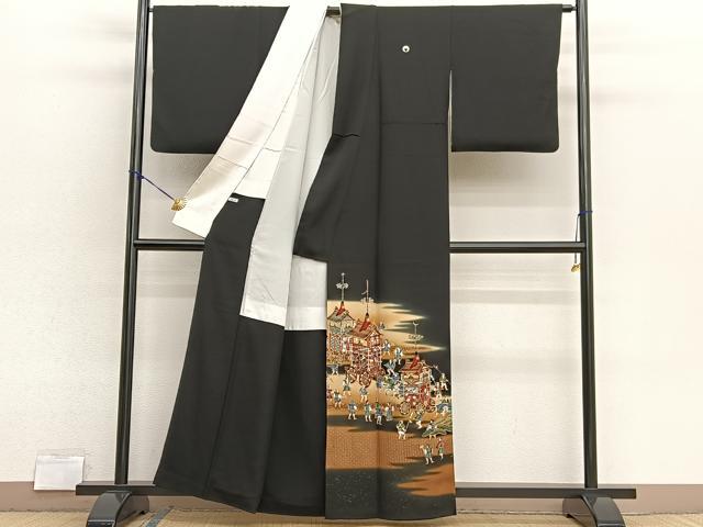 平和屋着物■豪華黒留袖　作家物　駒刺繍　祇園祭　暈し染め　金彩　正絹　逸品　BAAX2894hv