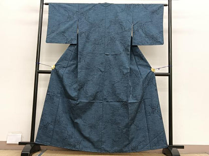 平和屋着物■上質な紬　枝花文　正絹　逸品　未使用　BAAX2895hv