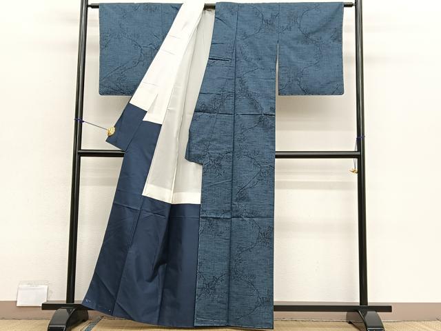 平和屋着物■上質な紬　枝花文　正絹　逸品　未使用　BAAX2895hv