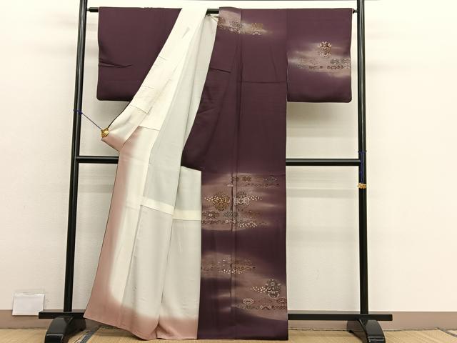 平和屋着物■訪問着　向かい鳳凰飾花文　暈し染め　金銀彩　正絹　逸品　BAAX2898hv