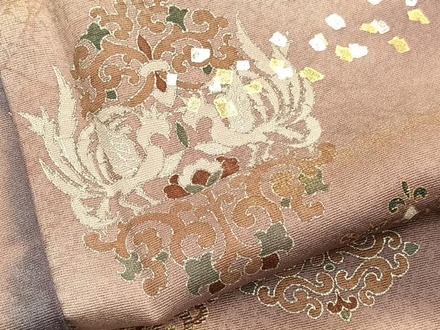 平和屋着物■訪問着　向かい鳳凰飾花文　暈し染め　金銀彩　正絹　逸品　BAAX2898hv