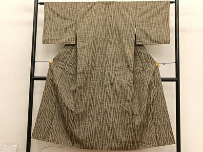 平和屋着物■上質な紬　幾何学文様　正絹　逸品　BAAX2900hv