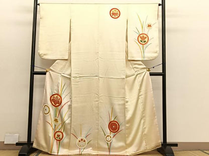 平和屋着物■訪問着　駒刺繍　花丸文　暈し染め　金彩　正絹　逸品　BAAX2901hv
