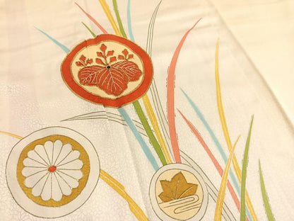 平和屋着物■訪問着　駒刺繍　花丸文　暈し染め　金彩　正絹　逸品　BAAX2901hv