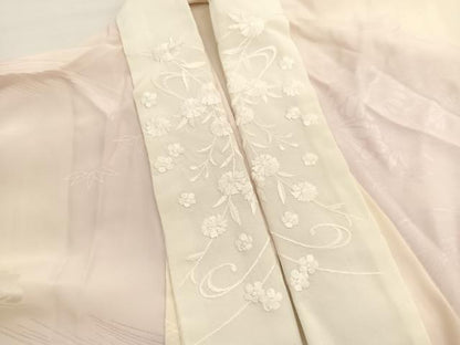 平和屋着物■長襦袢　無双仕立て　竜田川花文　暈し染め　半衿刺繍　正絹　逸品　BAAX2902hv