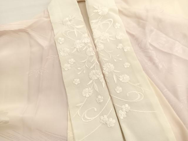 平和屋着物■長襦袢　無双仕立て　竜田川花文　暈し染め　半衿刺繍　正絹　逸品　BAAX2902hv