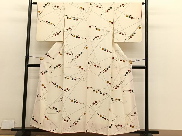 平和屋着物■上質な小紋　切嵌梅文　正絹　逸品　BAAX2904hv