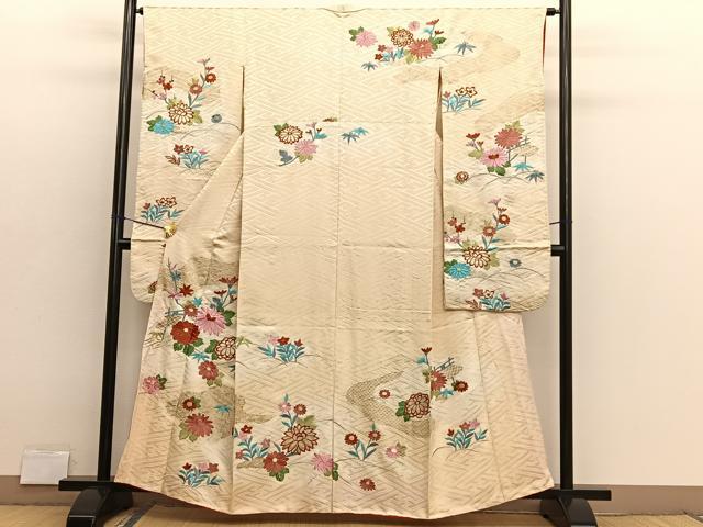 平和屋着物■豪華振袖　刺繍　草花文　暈し染め　金彩　正絹　逸品　BAAX2905hv