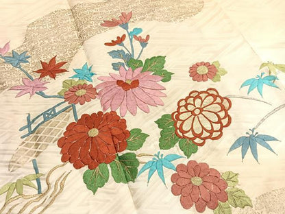 平和屋着物■豪華振袖　刺繍　草花文　暈し染め　金彩　正絹　逸品　BAAX2905hv
