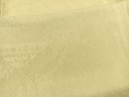 平和屋着物■上質な色無地　切嵌飾花地紋　枯草色　正絹　逸品　BAAX2910hv