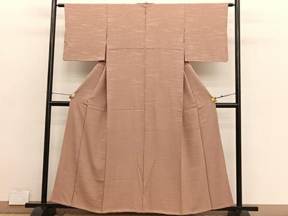平和屋着物■上質な色無地　枝葉地紋　伽羅色　正絹　逸品　BAAX2911hv