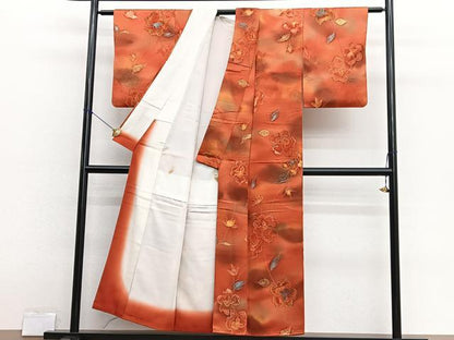 平和屋着物■上質な小紋　地紋起こし　枝花文　正絹　逸品　BAAX2913hv