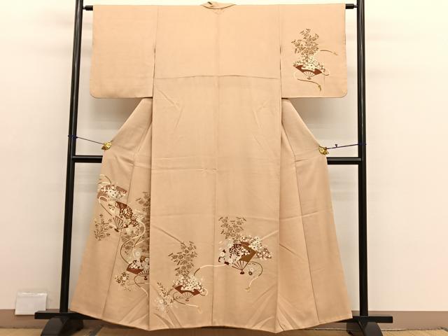 平和屋着物■訪問着　刺繍　扇面花文　金彩　やまと誂製　正絹　逸品　BAAX2914hv