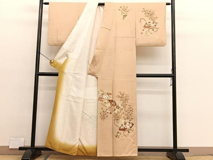 平和屋着物■訪問着　刺繍　扇面花文　金彩　やまと誂製　正絹　逸品　BAAX2914hv