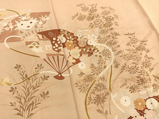 平和屋着物■訪問着　刺繍　扇面花文　金彩　やまと誂製　正絹　逸品　BAAX2914hv