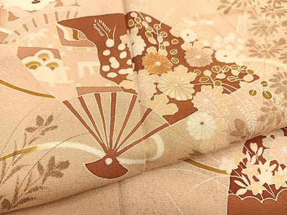 平和屋着物■訪問着　刺繍　扇面花文　金彩　やまと誂製　正絹　逸品　BAAX2914hv