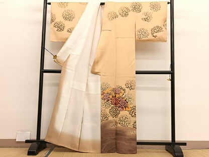 平和屋着物●訪問着　地紙花文　金彩　正絹　逸品　BAAX2916hv