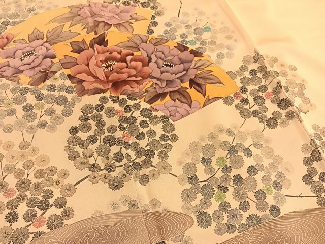 平和屋着物●訪問着　地紙花文　金彩　正絹　逸品　BAAX2916hv